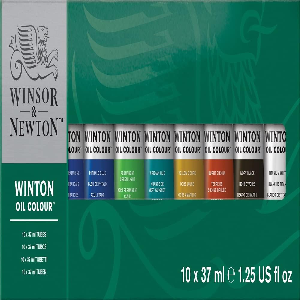 230527223644528_1 Winsor & Newton Winton Oil Color Paint, Starter Set, 10 x 37ml Tubes, 12 Piece Set - Image 1